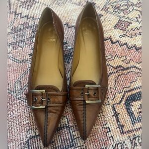 Stuart Weitzman Brown Leather Buckle Women Shoes